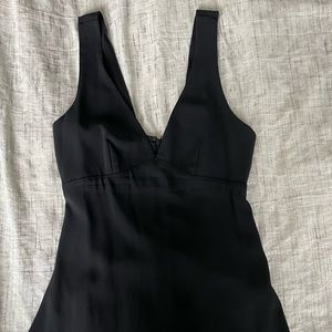 Theory Black Plunging V Neck Tank Top S